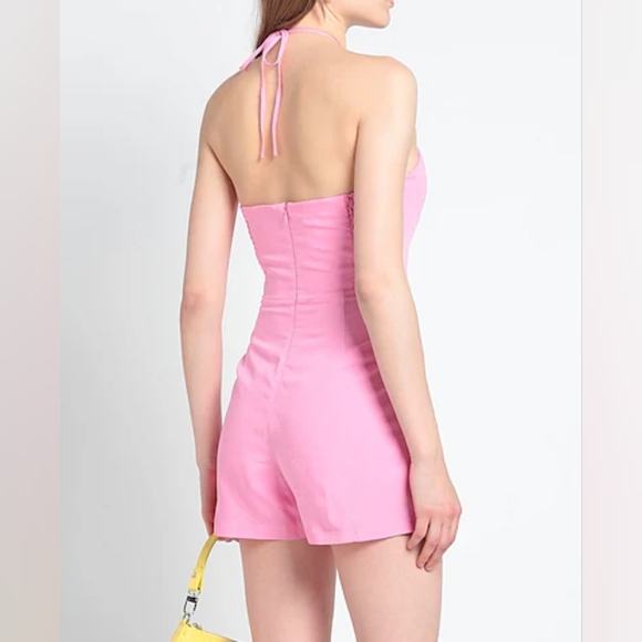 Amanda Uprichard Laurena Romper in Pompeii Pink - Picture 3 of 10